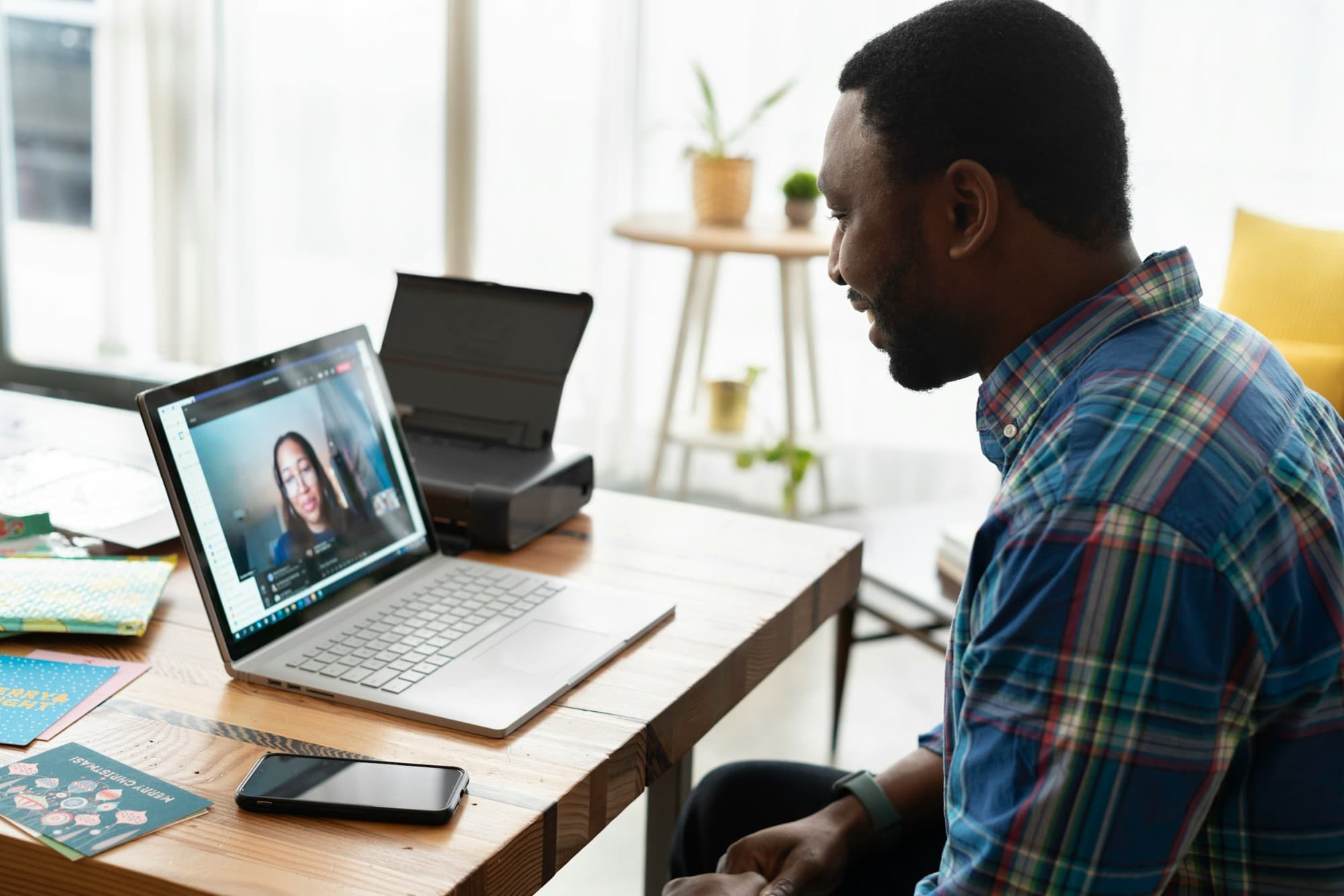 Candidate taking an AI interview on laptop